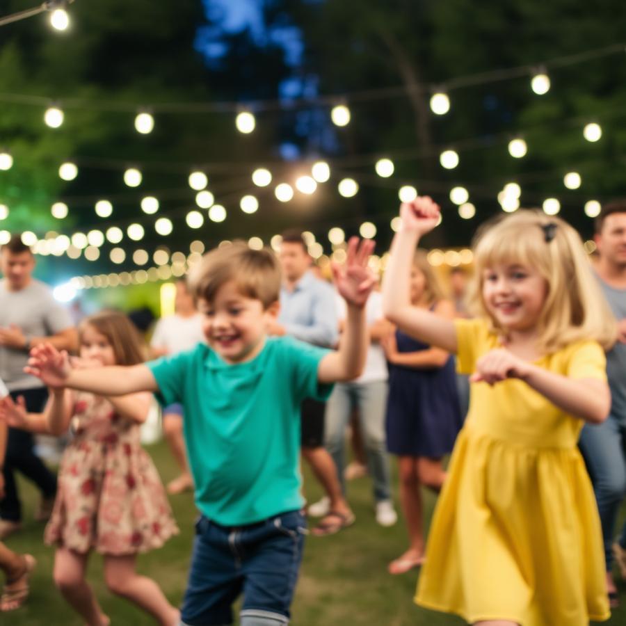 Kids dancing at outdoor community festival